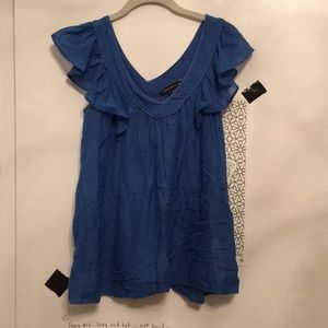 Blue v-necked French Connection blouse